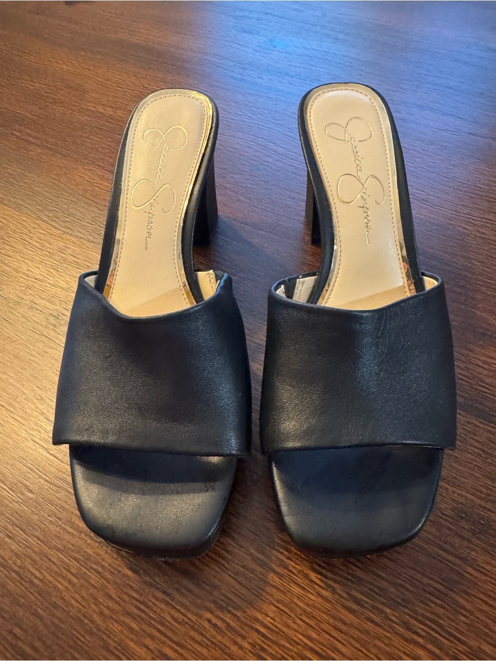 Jessica Simpson Black Slide Heel Sandals size 8
